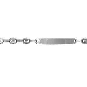 Gourmette en acier maille grains de café largeur 6mm et longueur 19cm - Vue 1