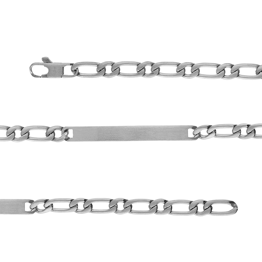 Gourmette en acier satin 1+1 5mm - 18cm - Vue 1