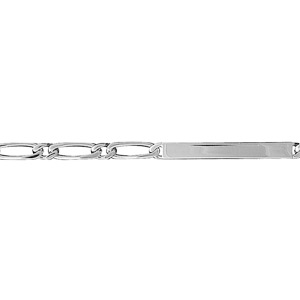 Gourmette en argent maille figaro 1+1 largeur 4mm et longueur 18cm - Vue 1