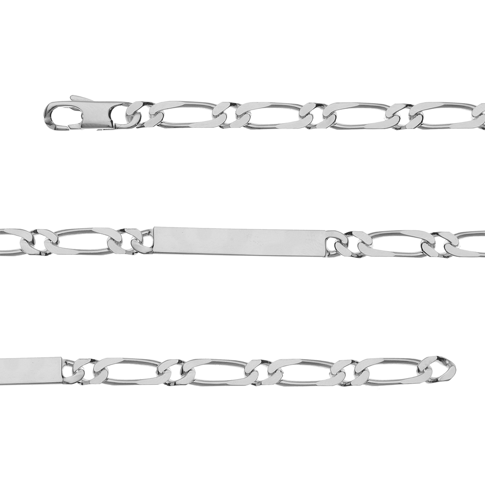 Gourmette en argent maille figaro 1+1 largeur 5mm et longueur 18cm - Vue 1