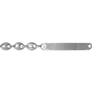 Gourmette en argent maille grains de caf largeur 6mm et longueur 19cm - Vue 1