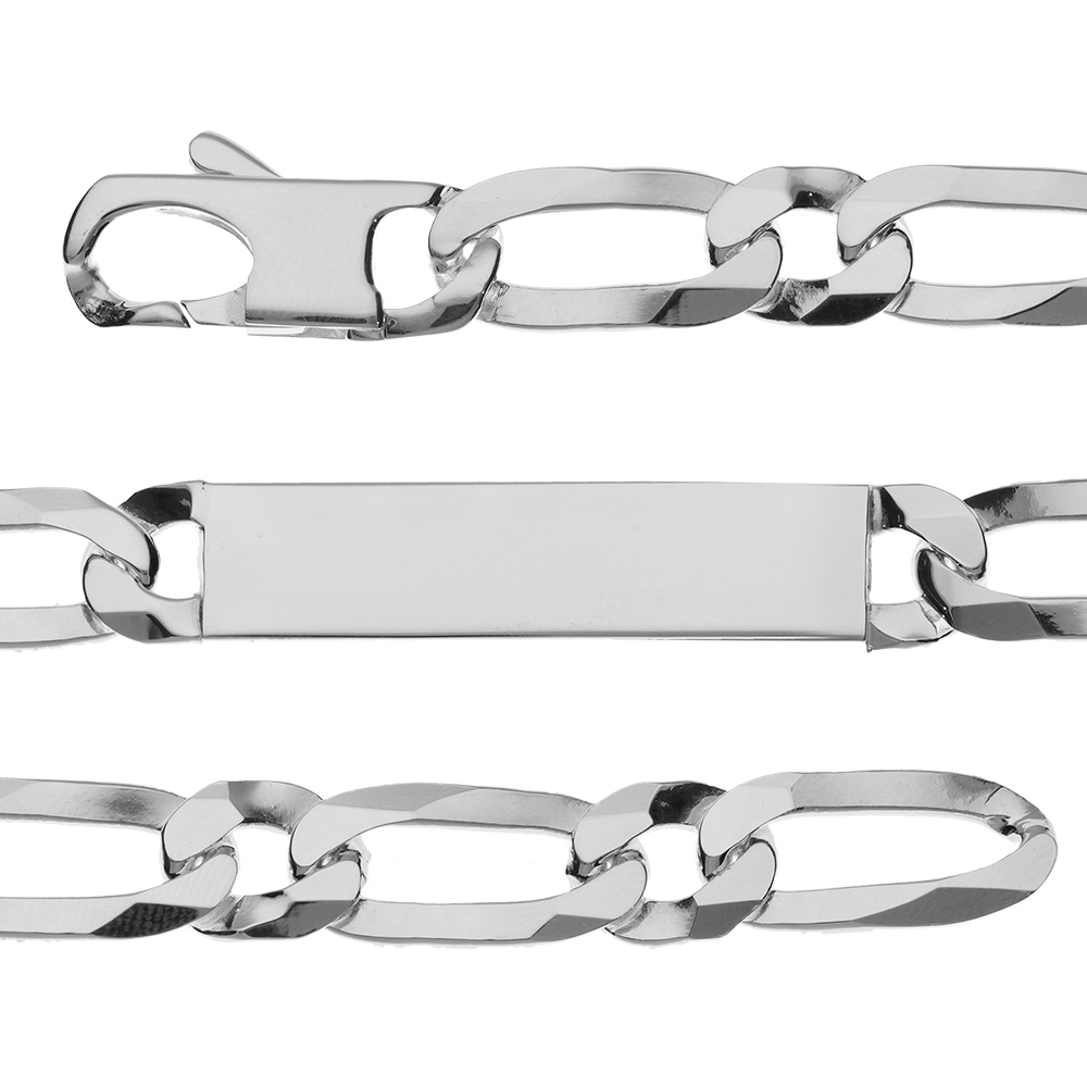 Gourmette en argent maille Hawa� 1+1 largeur 10mm et longueur 21cm - Vue 1