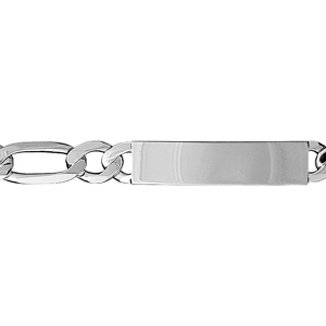 Gourmette en argent maille Hawa 1+1 largeur 10mm et longueur 21cm - Vue 1