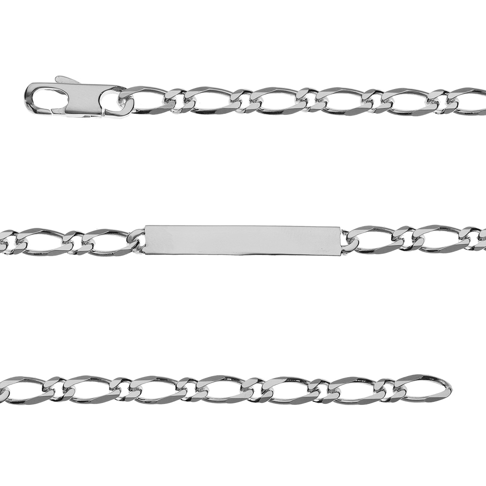 Gourmette en argent maille Hawa� 1+1 largeur 5mm et longueur 18cm - Vue 1