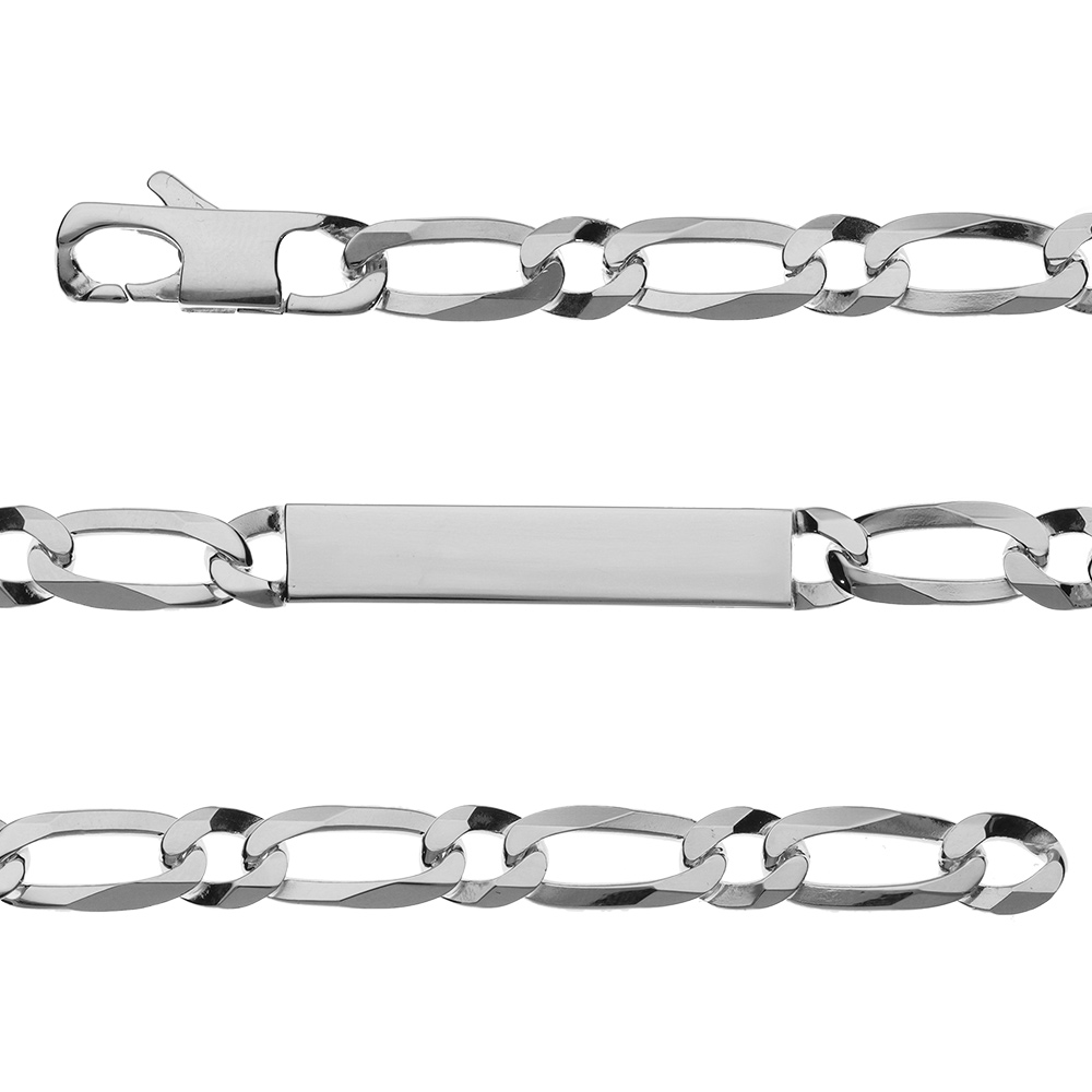 Gourmette en argent maille Hawa� 1+1 largeur 7mm et longueur 20cm - Vue 1