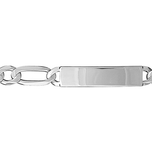 Gourmette en argent maille Hawa 1+3 largeur 10mm et longueur 21cm - Vue 1