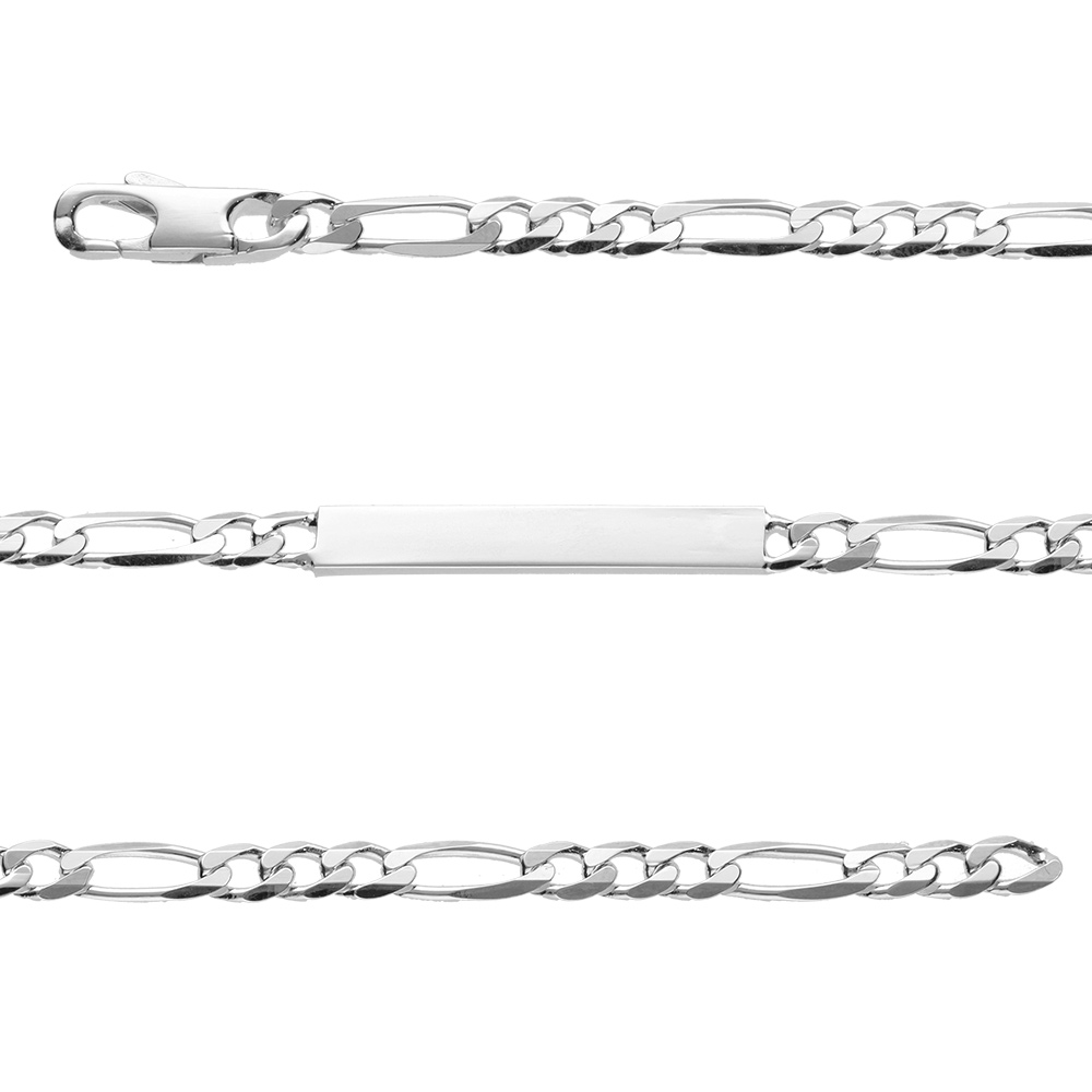 Gourmette en argent maille Hawa� 1+3 largeur 5mm et longueur 18cm - Vue 1