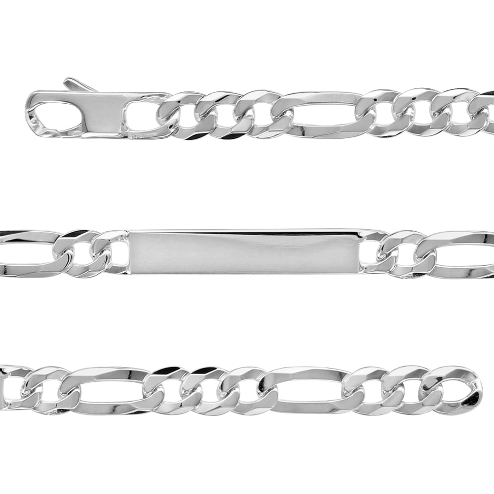 Gourmette en argent maille Hawa� 1+3 largeur 7mm et longueur 20cm - Vue 1