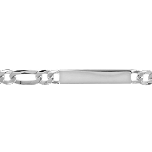 Gourmette en argent maille Hawa 1+3 largeur 7mm et longueur 20cm - Vue 1