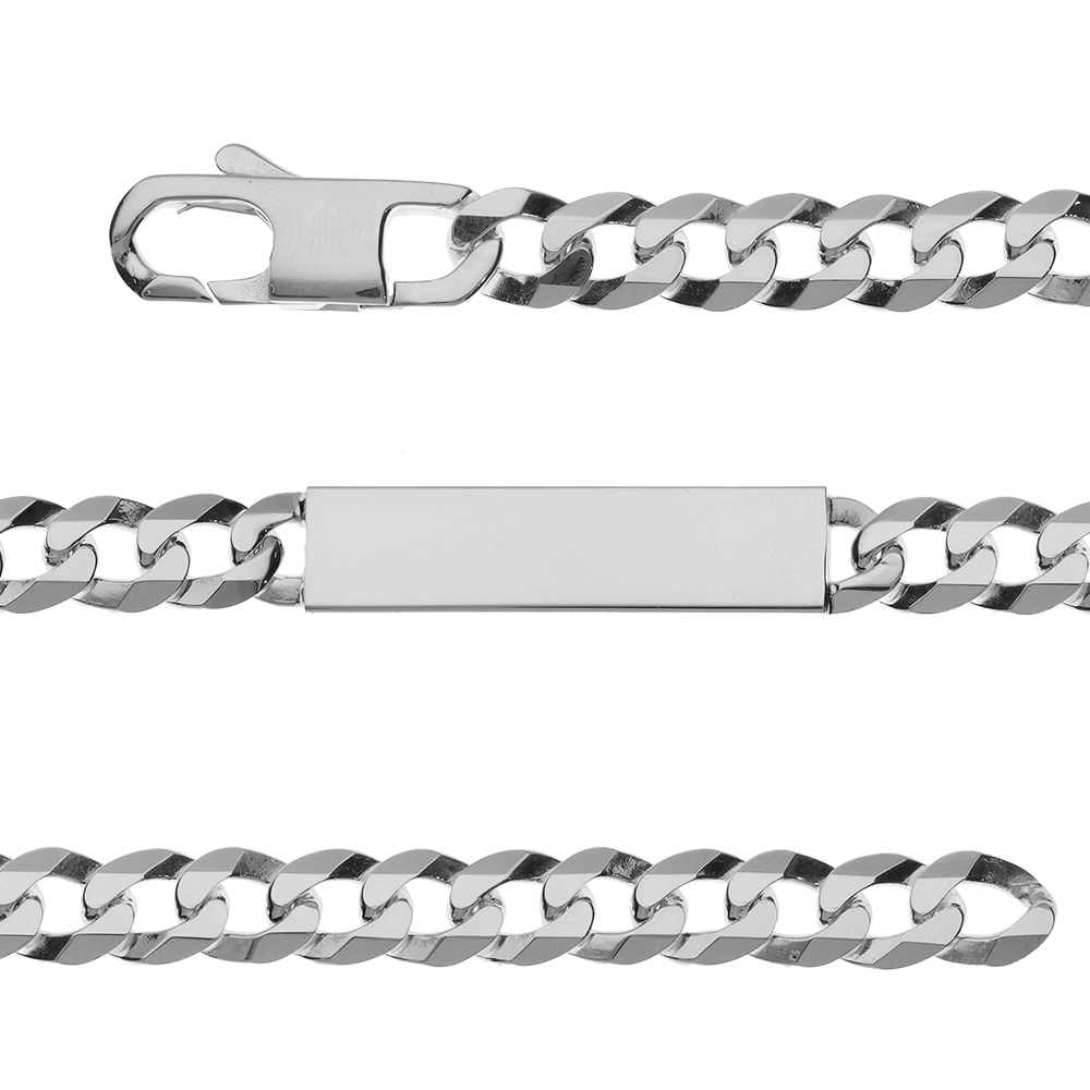 Gourmette en argent maille Hawa� largeur 9mm et longueur 21cm - Vue 1