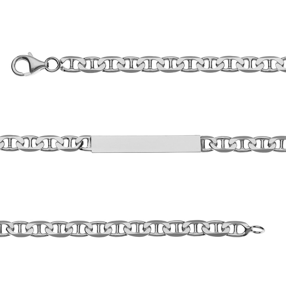 Gourmette en argent maille marine largeur 4mm et longueur 18cm - Vue 1