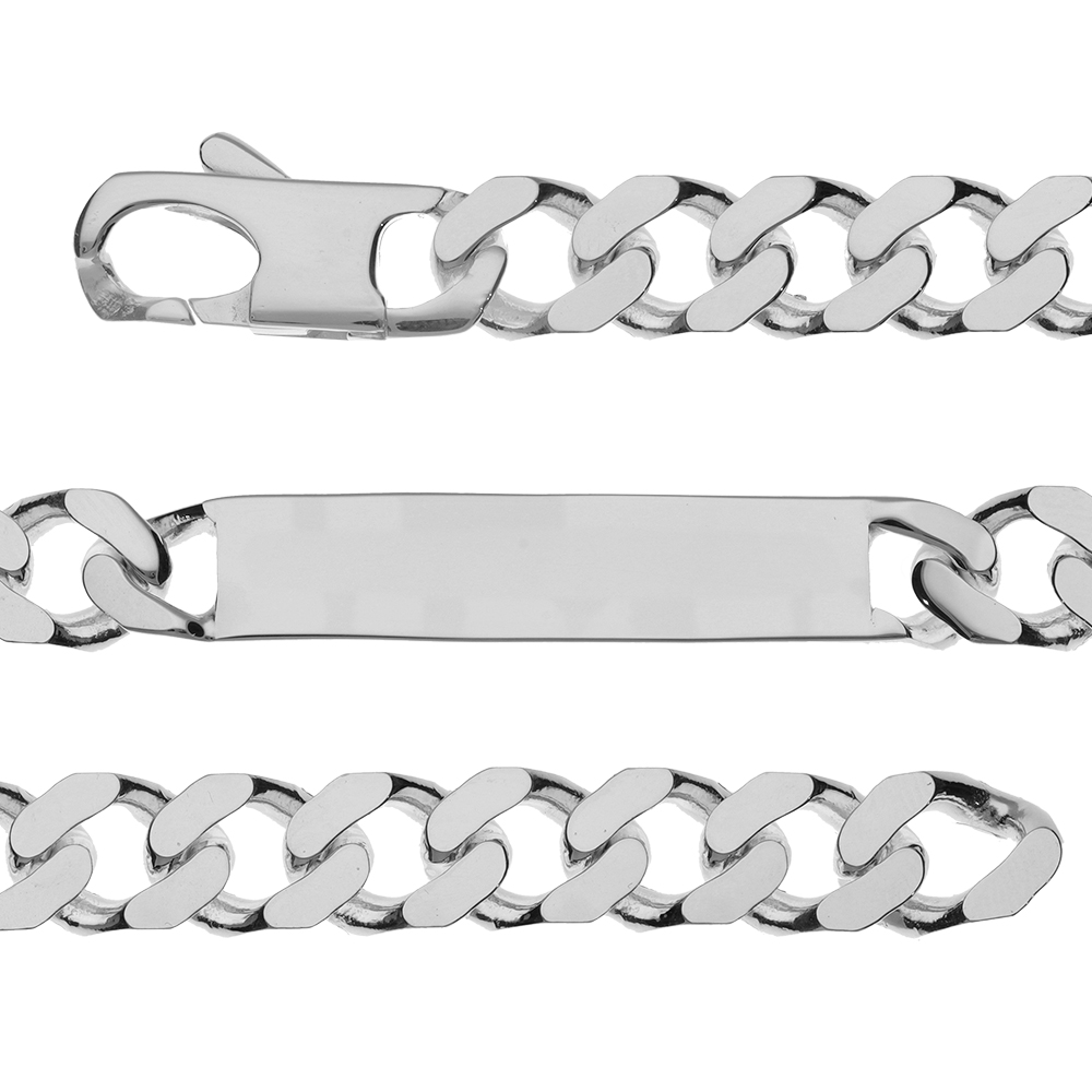 Gourmette en argent maille serr�e largeur 10mm et longueur 21,5cm - Vue 1