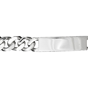 Gourmette en argent maille serre largeur 12mm et longueur 23cm - Vue 1