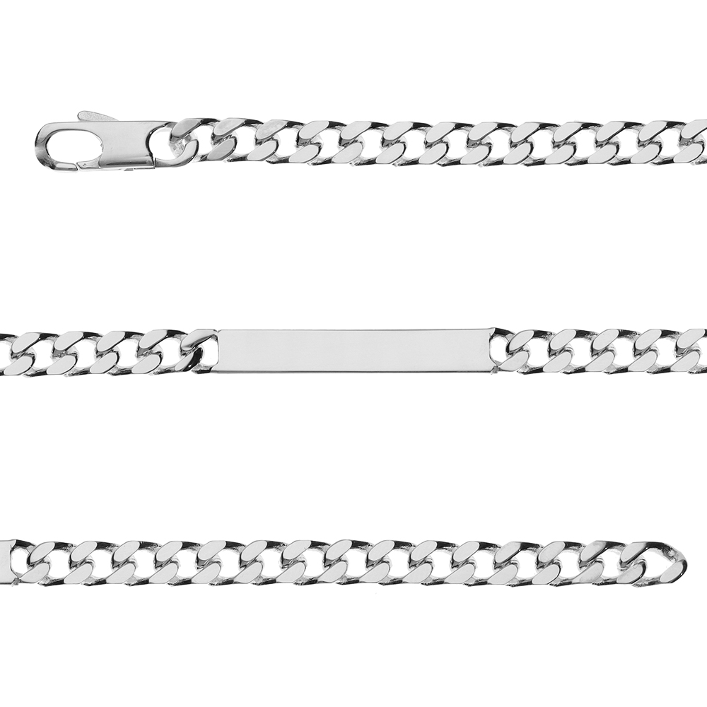 Gourmette en argent maille serr�e largeur 5mm et longueur 18cm - Vue 1