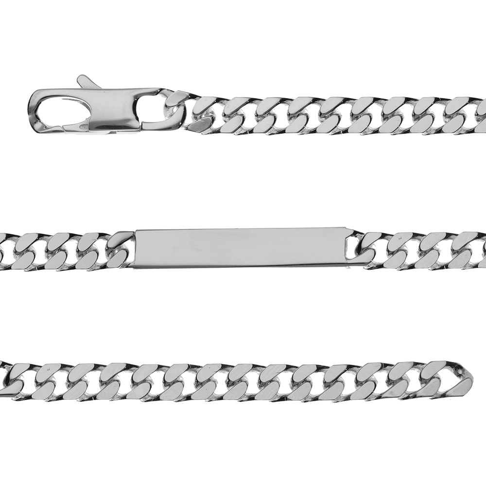 Gourmette en argent maille serr�e largeur 6mm et longueur 18cm - Vue 1