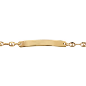Gourmette en plaqué or maille grains de café largeur 4mm et longueur 15cm + 2cm de rallonge - Vue 1