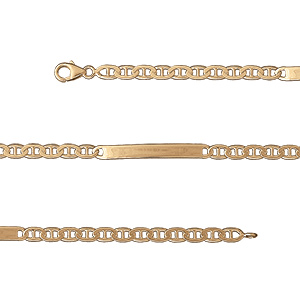 Gourmette en vermeil 4mm maille fine marine - 18cm - Vue 1