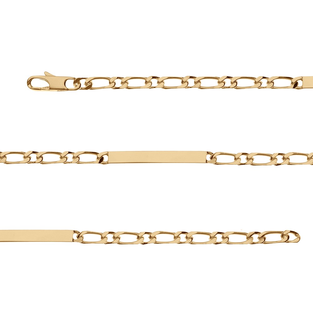 Gourmette en vermeil maille 1+1 4mm - 18cm - Vue 1