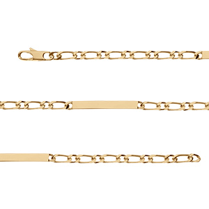 Gourmette en vermeil maille 1+1 4mm - 18cm - Vue 1