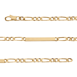 Gourmette en vermeil maille 1+2 prestige 4mm - 18cm - Vue 1