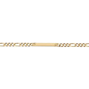 Gourmette en vermeil maille 1+3 4mm diamantée etoile - 18cm - Vue 1