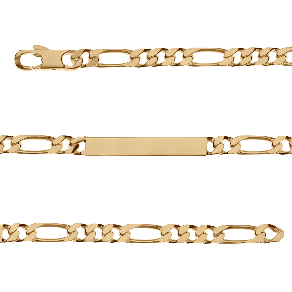 Gourmette en vermeil maille 1+3 5mm - 18cm - Vue 1