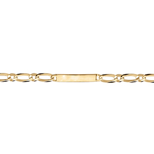 Gourmette en vermeil maille figaro 1+1 hawai 6mm - 18cm - Vue 1