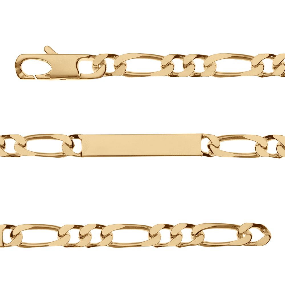 Gourmette en vermeil prestige 1+2 6mm - 18cm - Vue 1