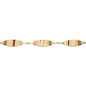 Gourmette femme vermeil 2mm 3 plaques ovales - 19cm réglable 18 - Vue 1