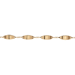 Gourmette femme vermeil 2mm 4 plaques ovales - 19cm réglable 18 - Vue 1
