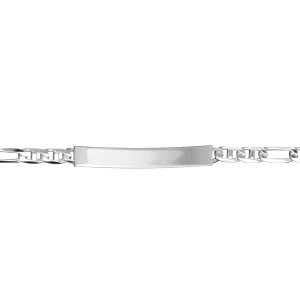 Gourmette pour bébé en argent maille marine 1+2 longueur 12,5cm + 1,5cm de rallonge - Vue 1