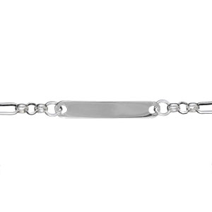 Gourmette pour enfant en argent maille alternee longueur 17cm - Vue 1
