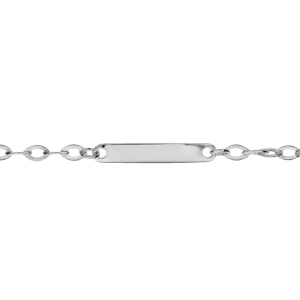 Gourmette pour enfant en argent maille anneaux ovales longueur 17cm réglable - Vue 1