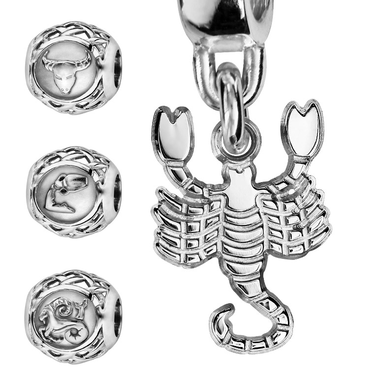 Charms Argent Zodiaque