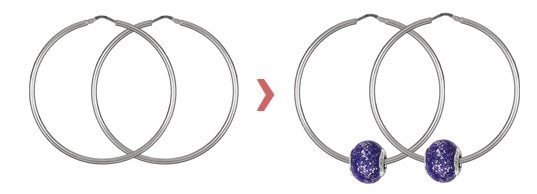 Croles en Argent rhodi fil lisse en 2mm et diamtre 48mm