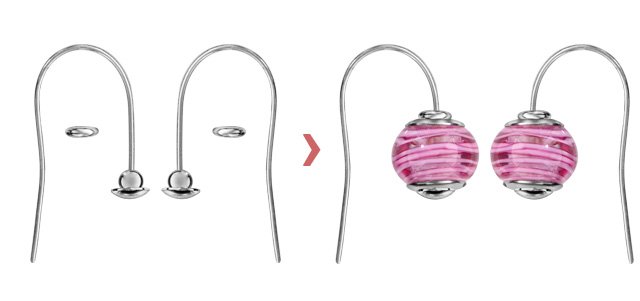 Boucles d\'oreilles en argent rhodi charms fermoir crochet (Charms non fourni)