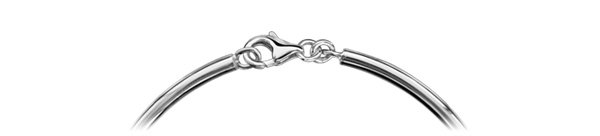 Bracelet jonc en argent massif pour charms largeur 3mm et diamètre 62mm et fermoir mousqueton