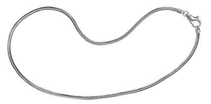 Collier en argent rhodié pour Charms chaîne tube ronde et fermoir mousqueton - longueur 43cm
