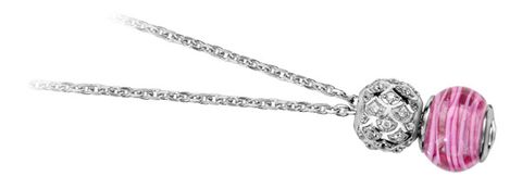 Collier en argent rhodié charms chaîne simple - longueur 47cm + 11cm de rallonge (Charms non fourni)