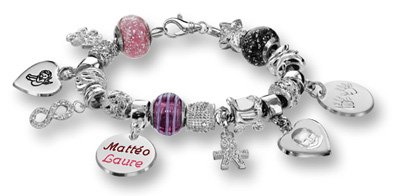 Composition bracelet Charms Thabora en argent rhodi