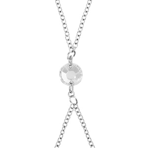 Parure de main acier cristal synthétique rond 16+3cm - Vue 1