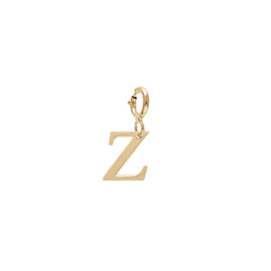 Pendentif Charms en argent et dorure jaune initiale lettre Z sur fermoir anneau ressort - Vue 1