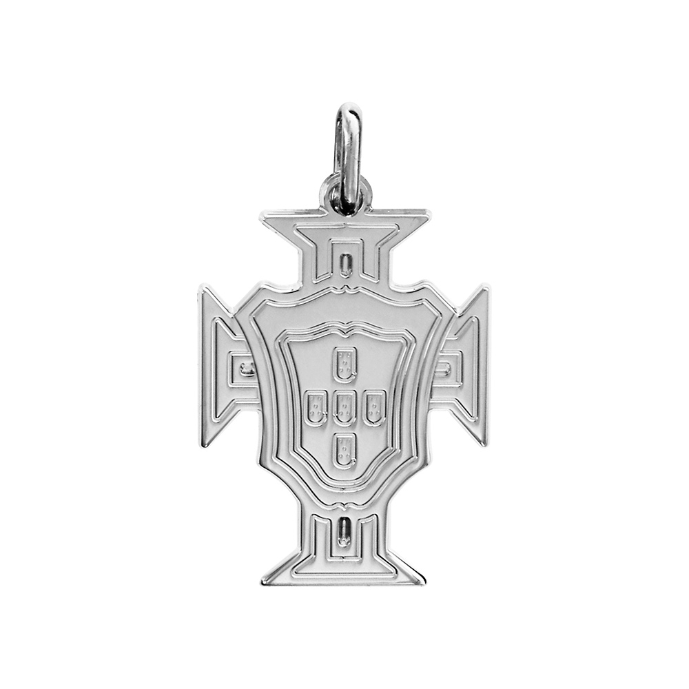 Pendentif croix du Portugal en argent rhodi� petit mod�le - Vue 1
