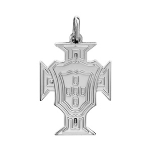 Pendentif croix du Portugal en argent rhodi petit modle - Vue 1