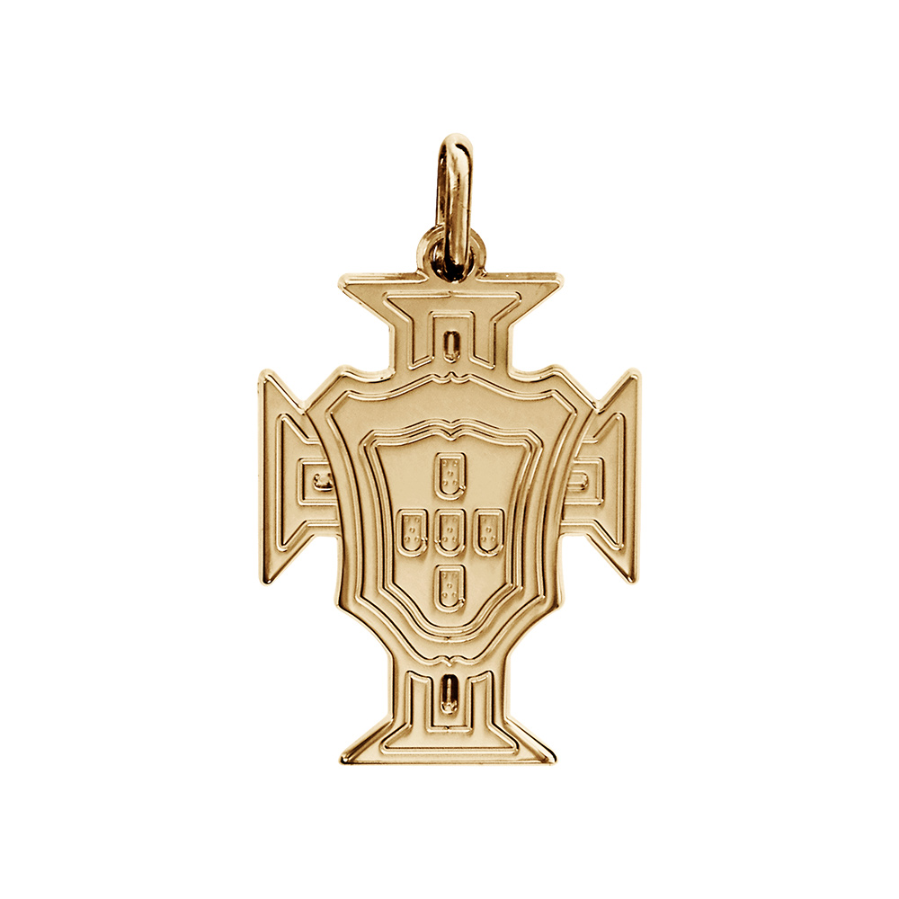 Pendentif croix du Portugal en plaqu� or petit mod�le - Vue 1
