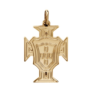 Pendentif croix du Portugal en plaqué or petit modèle - Vue 1