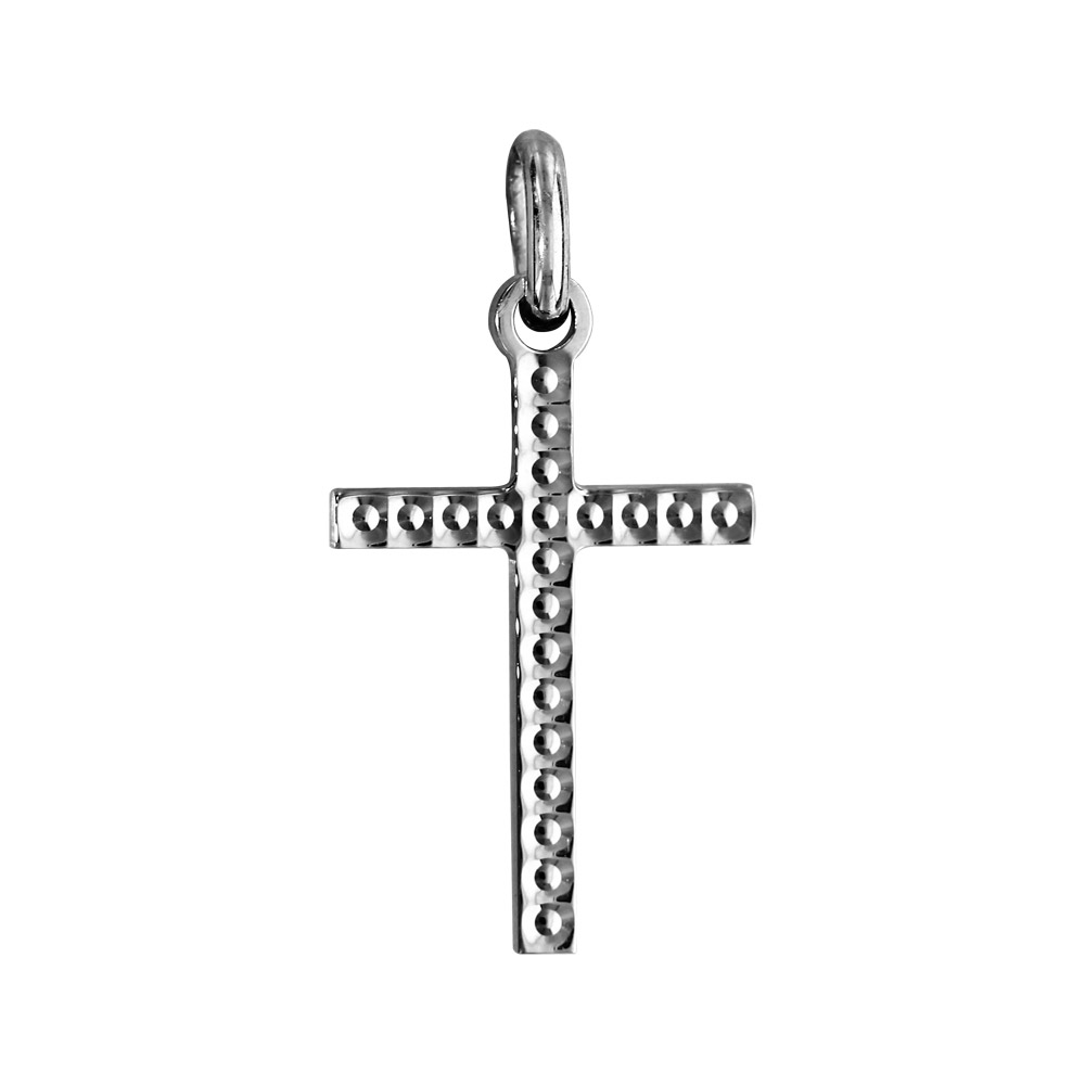 Pendentif Croix En Argent Poinçon 835 - 0.60gr - 2x1,3cm - Occasion - Bijou Vintage
