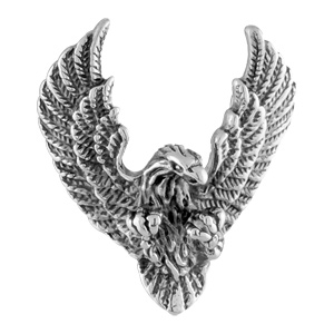 Pendentif en acier aigle en vol - Vue 1