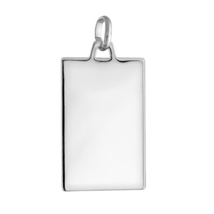 Pendentif en acier plaque G.I. rectangulaire dimensions 21mm X 33mm - Vue 1