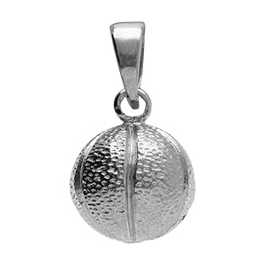 Pendentif en argent ballon de basket - Vue 1